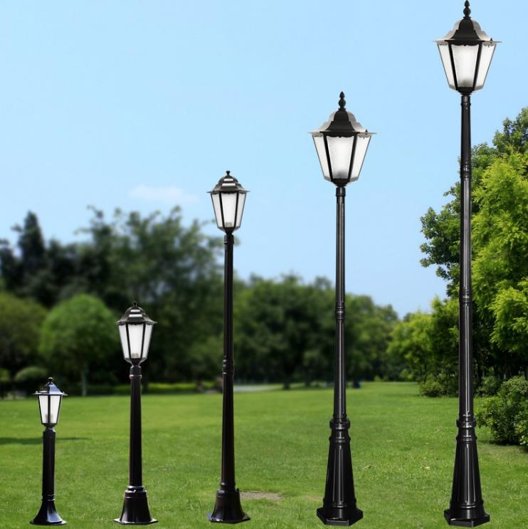 Alumínium Material Single Lamp Post Street Garden Post Lamp Lantern