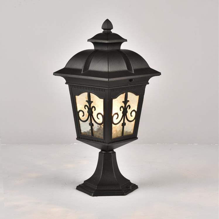 Vezetett kapuoszlopos lámpa alumínium antik európai stílusú villa kerti fali lámpa