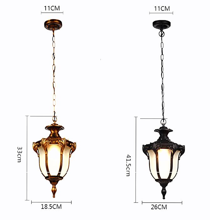 Pendant Lantern Klasszikus Akasztó Chandelier Light LED Bulbbal